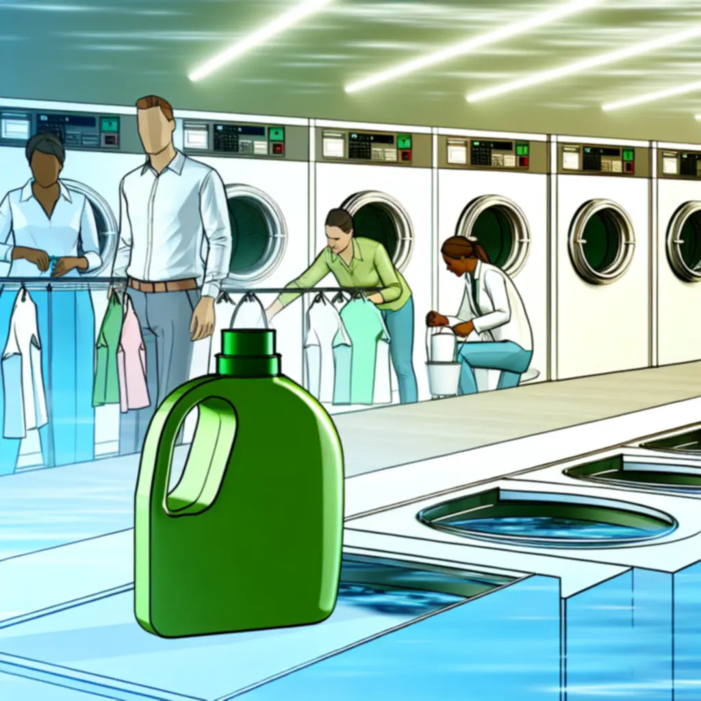Környezetbarát ruhatisztító berendezés és zöld ikonok