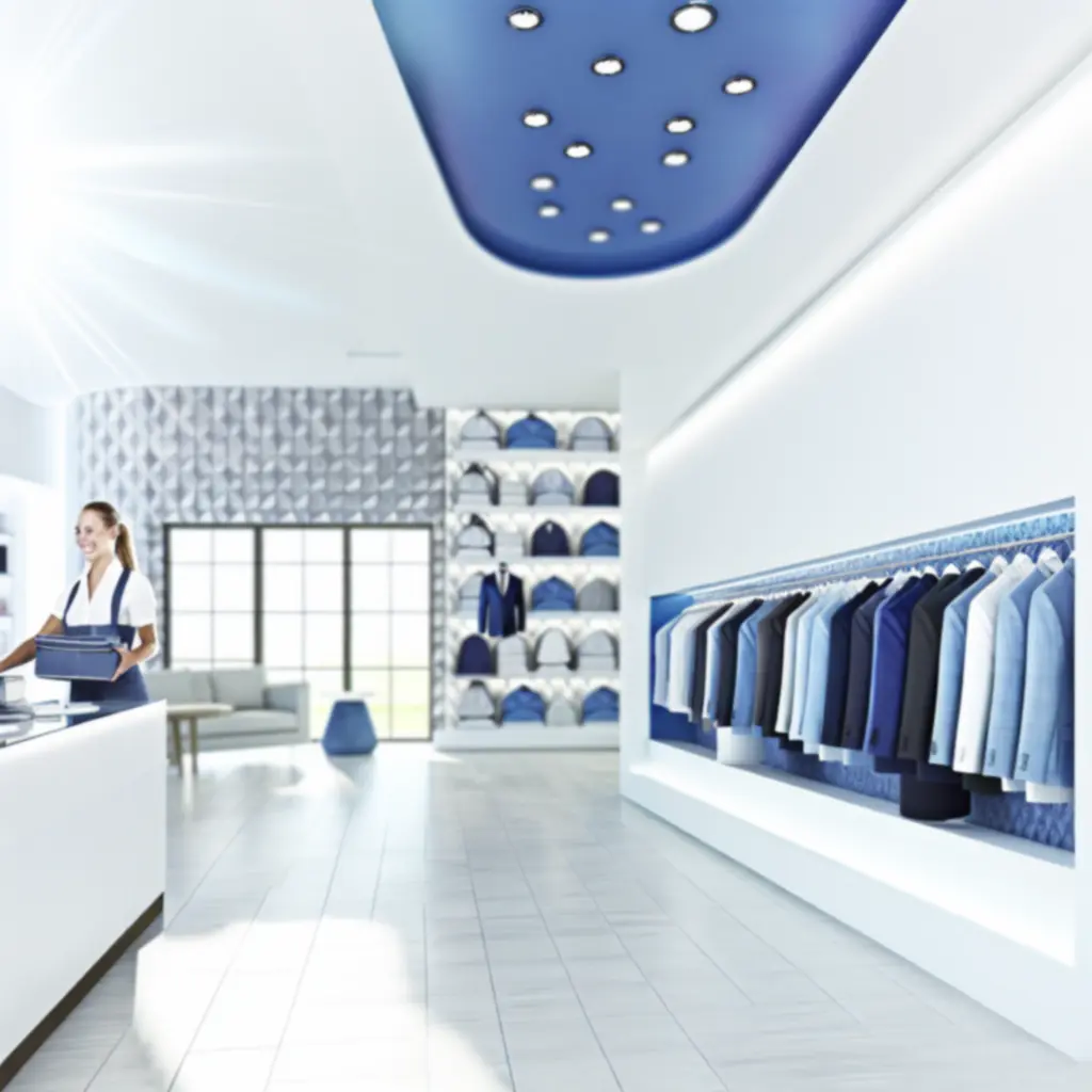 Prémium minőségben tisztított, hibátlan ruhák egy modern ruhatisztítóban.