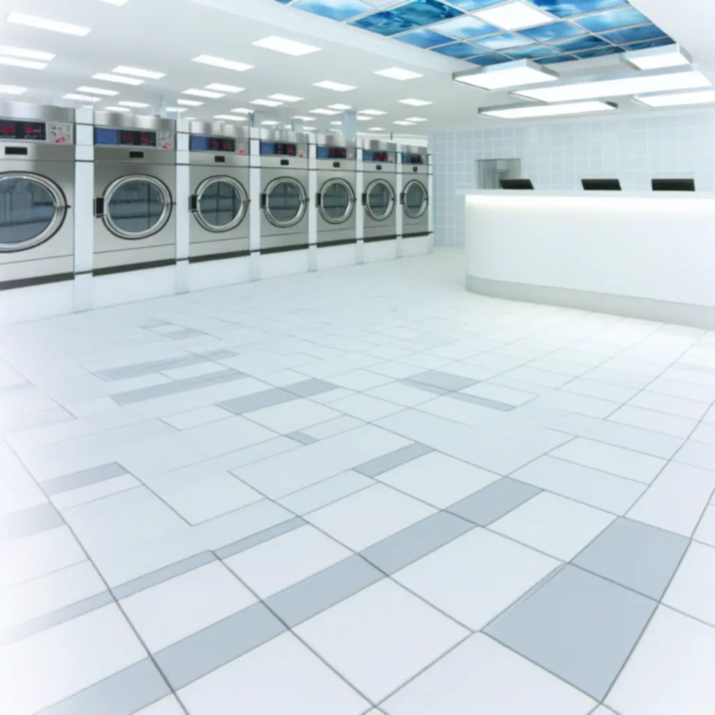 Rendezett, világos és otthonos ruhatisztító üzlethelyiség, kényelmes átvételi pulttal.