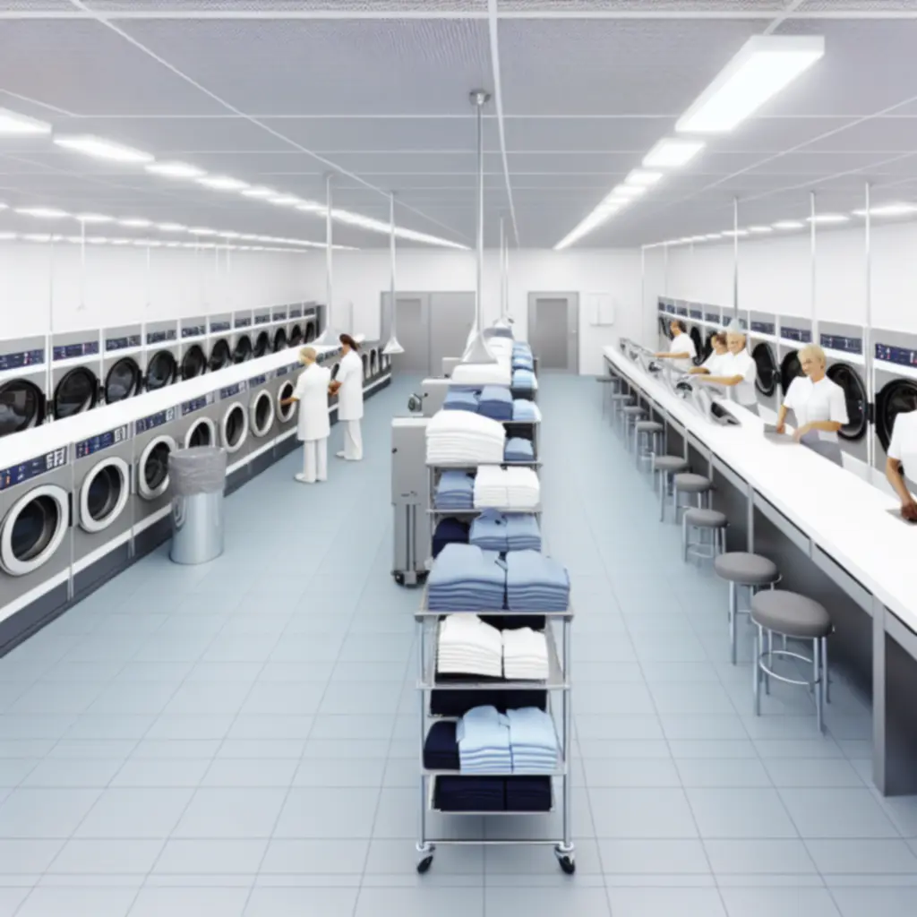 Modern vegytisztító üzem professzionális berendezésekkel